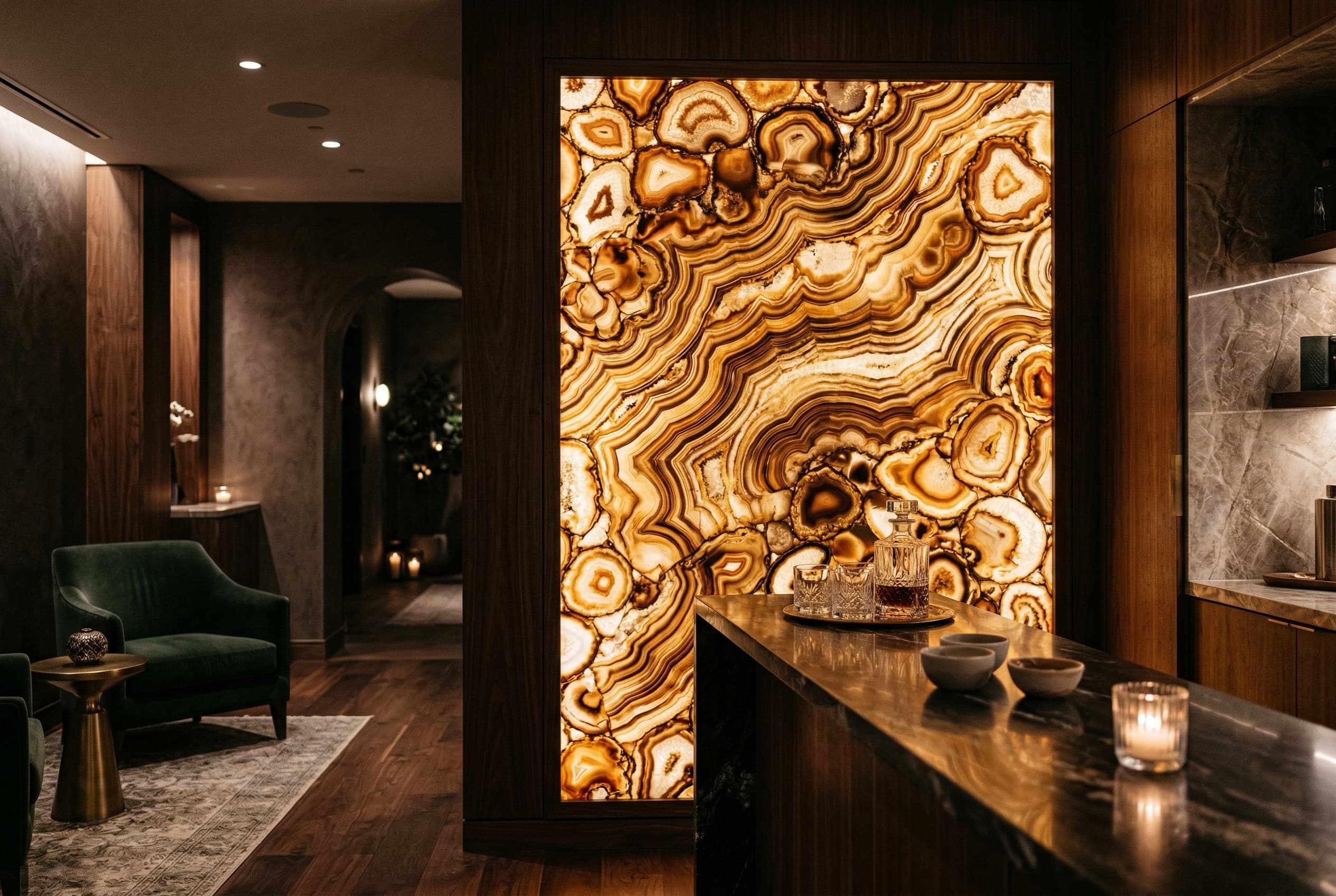 accent agate backlit