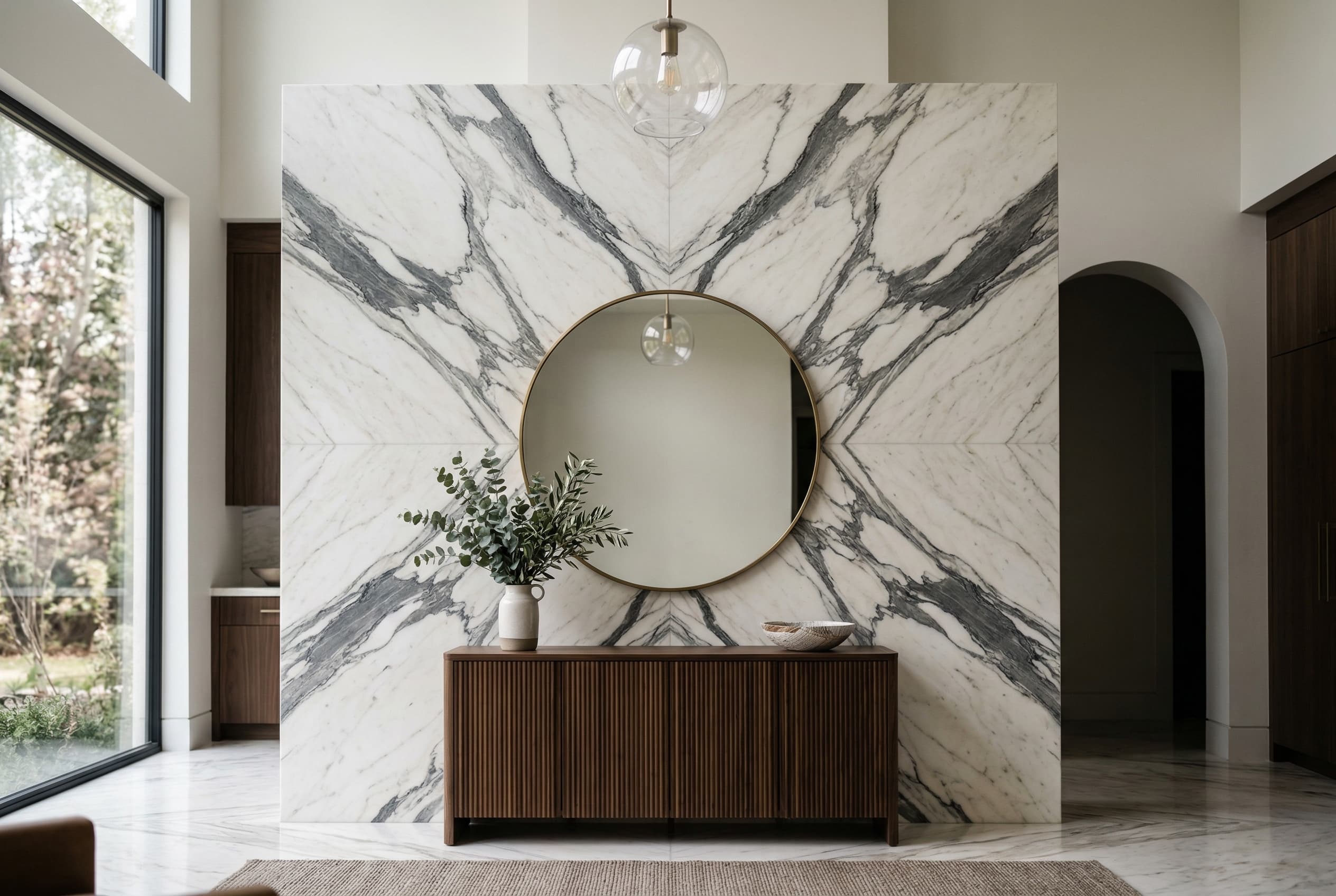 accent bookmatched marble