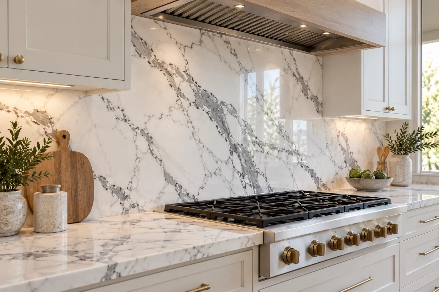 Statuario Marble Backsplashes
