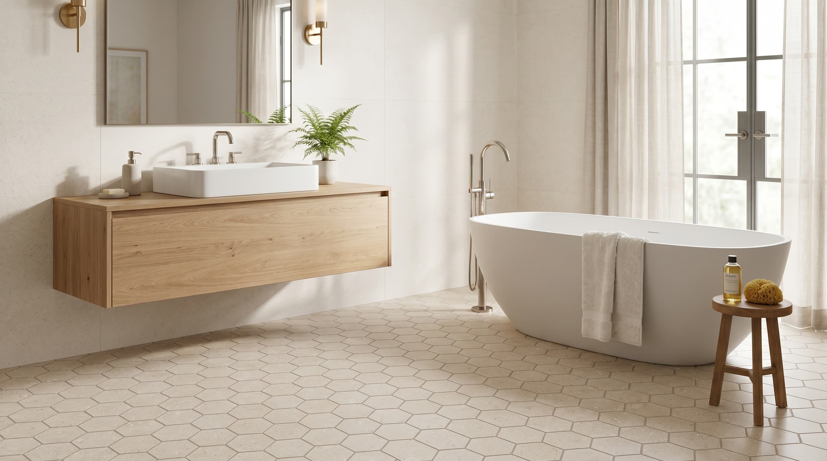 Austral Ivory Hexagon Mosaic project 4