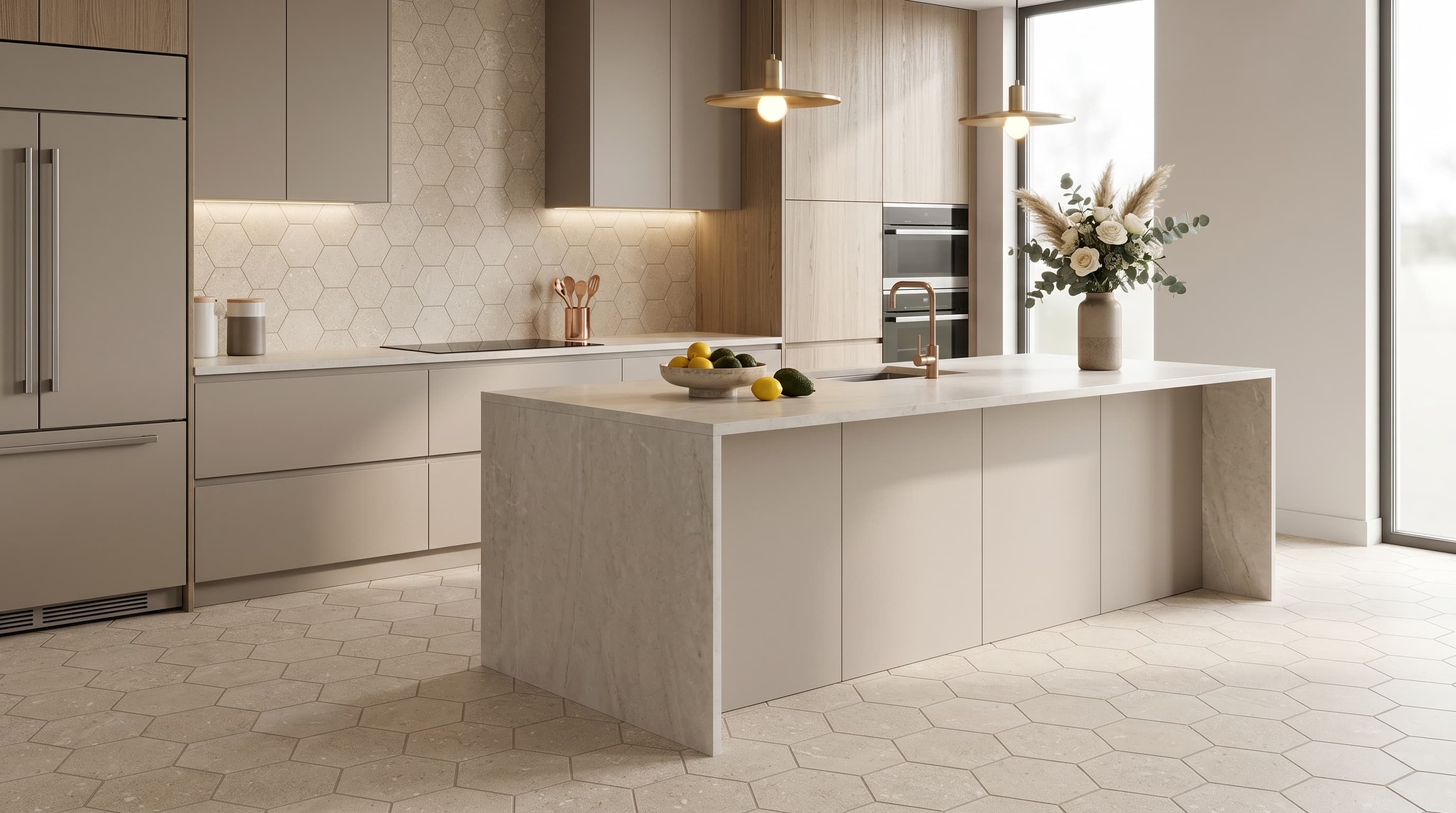 Austral Ivory Hexagon Mosaic project 5