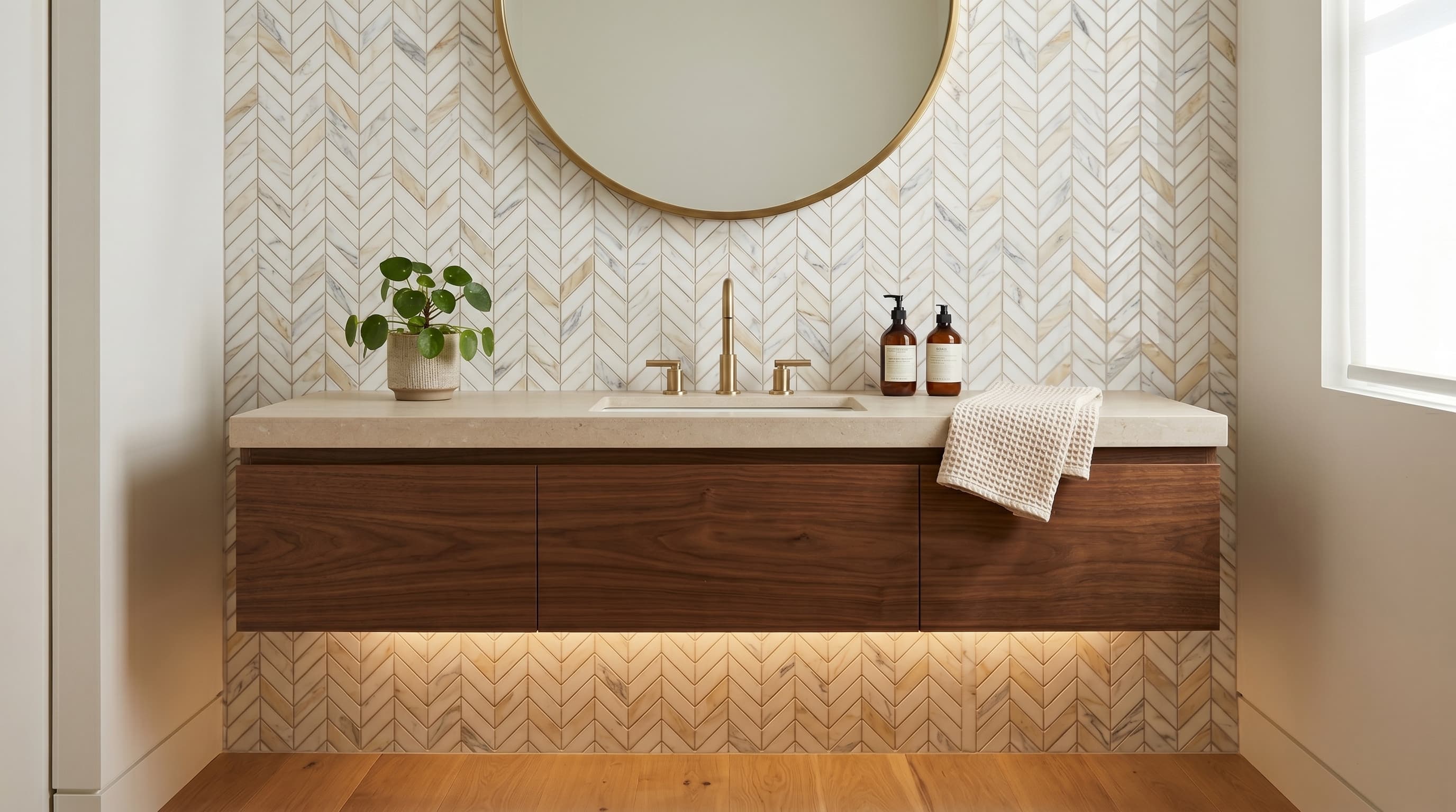 Chevron Calacatta Gold Polished project 2