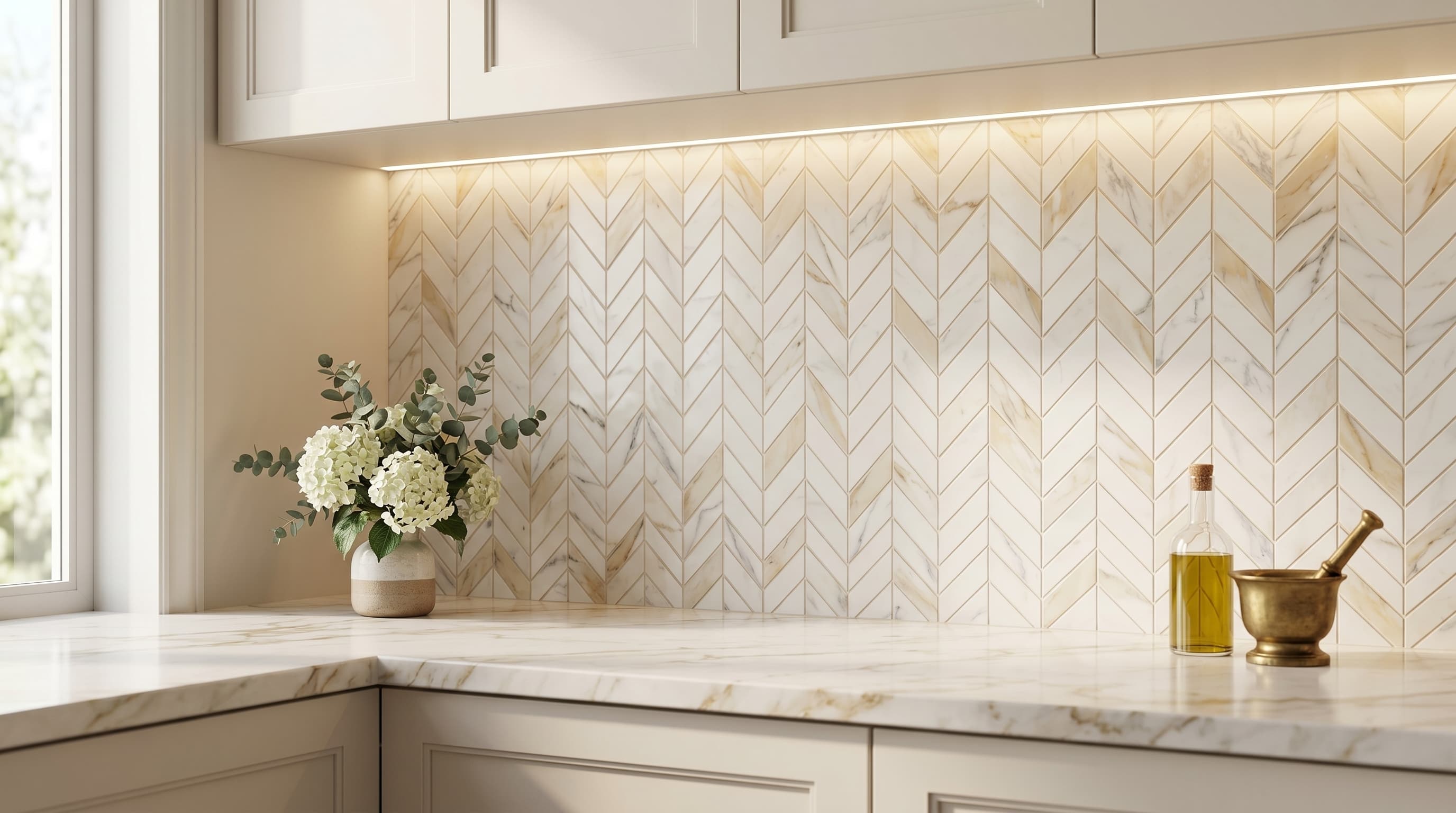 Chevron Calacatta Gold Polished project 5