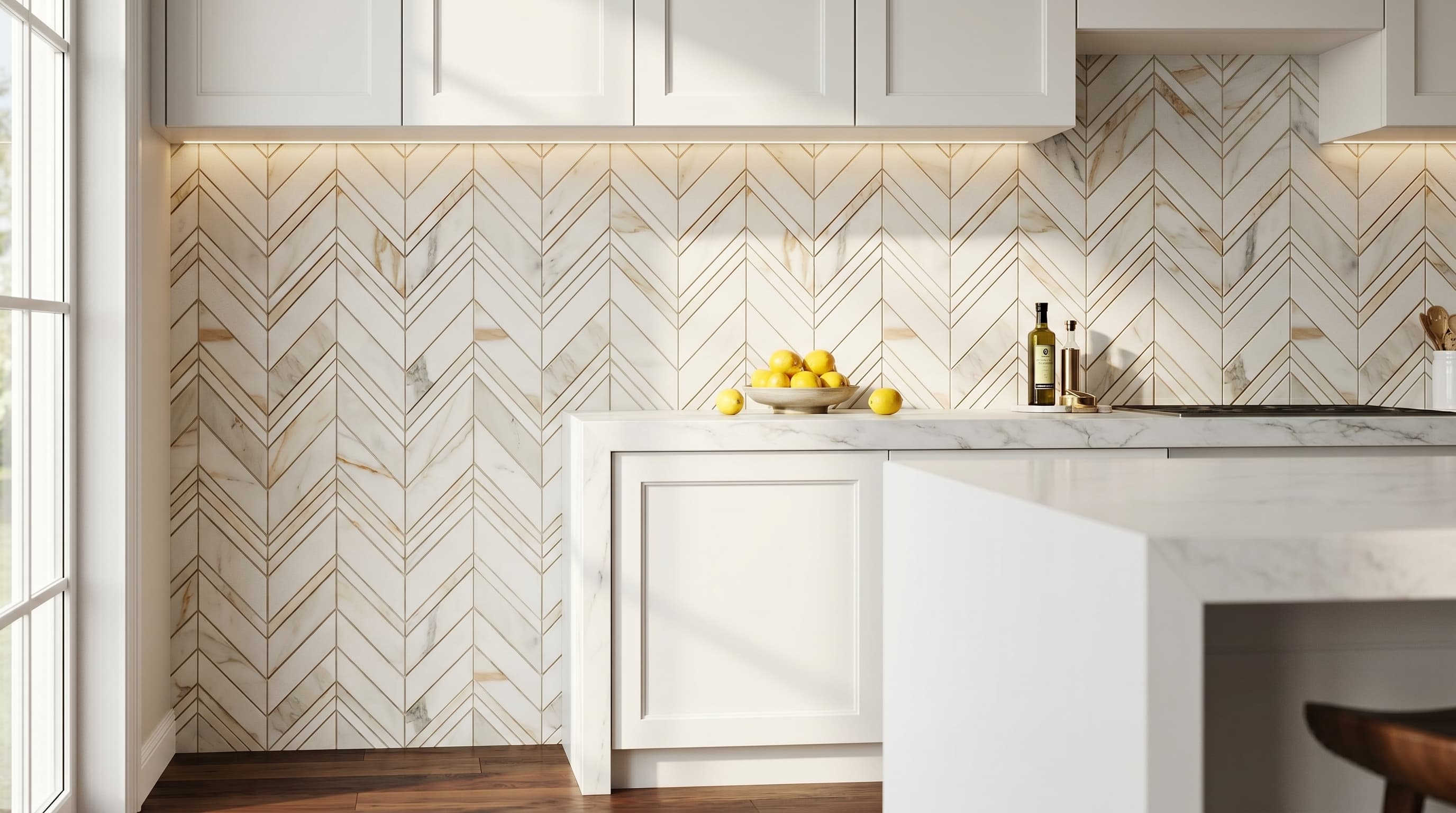 Chevron Ravenna Calacatta project 1