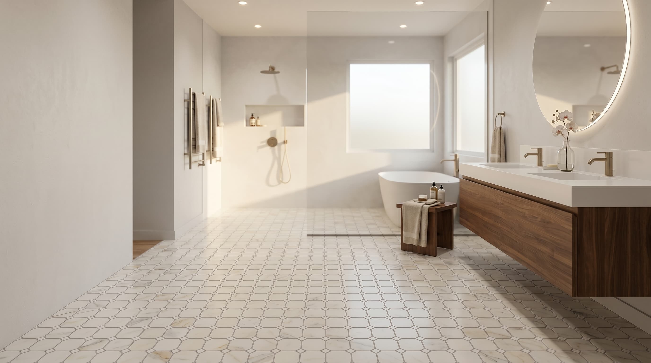 Mosaic Clipped Calacatta Gold 11.75 x 11.75 project 1