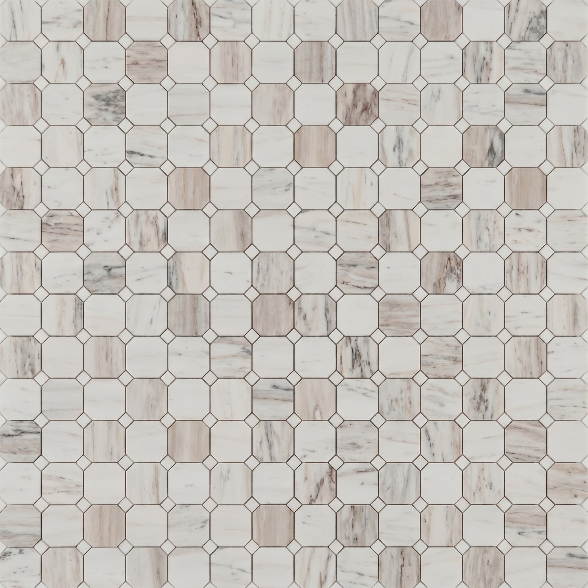 Mosaic Clipped Square Wooden White Honed 11.75 x 11.75