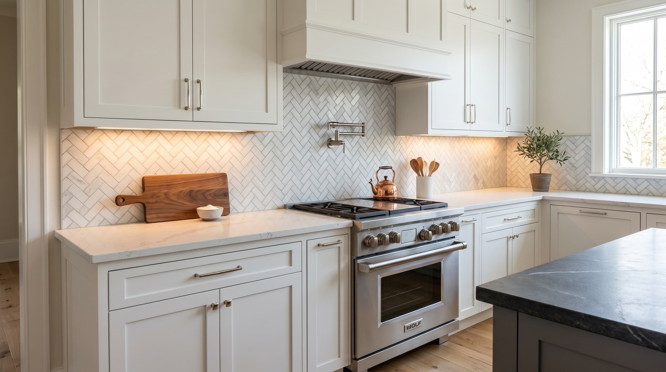 Herringbone Dolomite Polished project 1