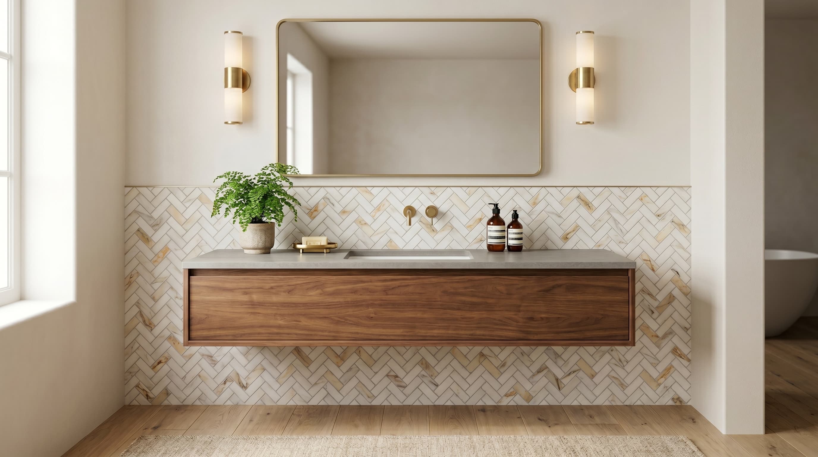 Herringbone Sunrise Honed project 2