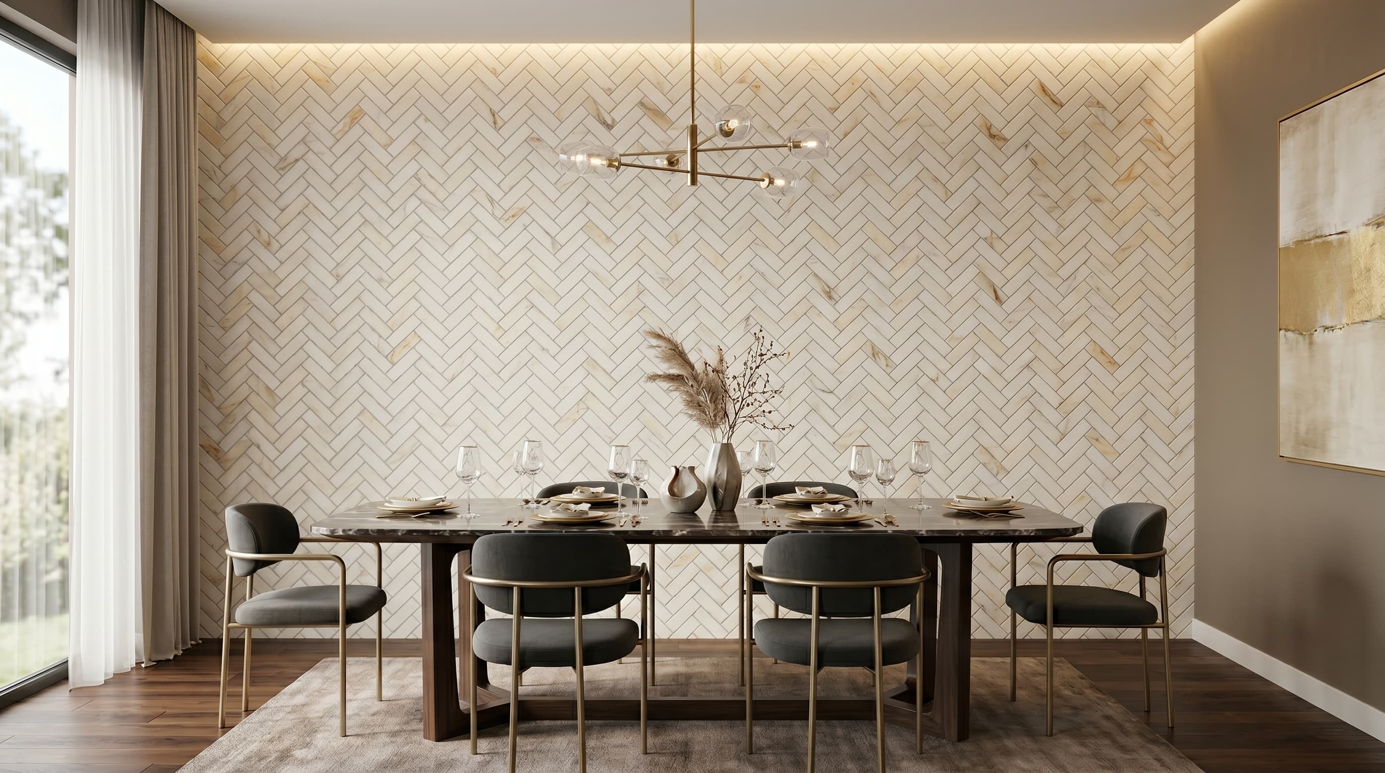 Herringbone Sunrise Honed project 3