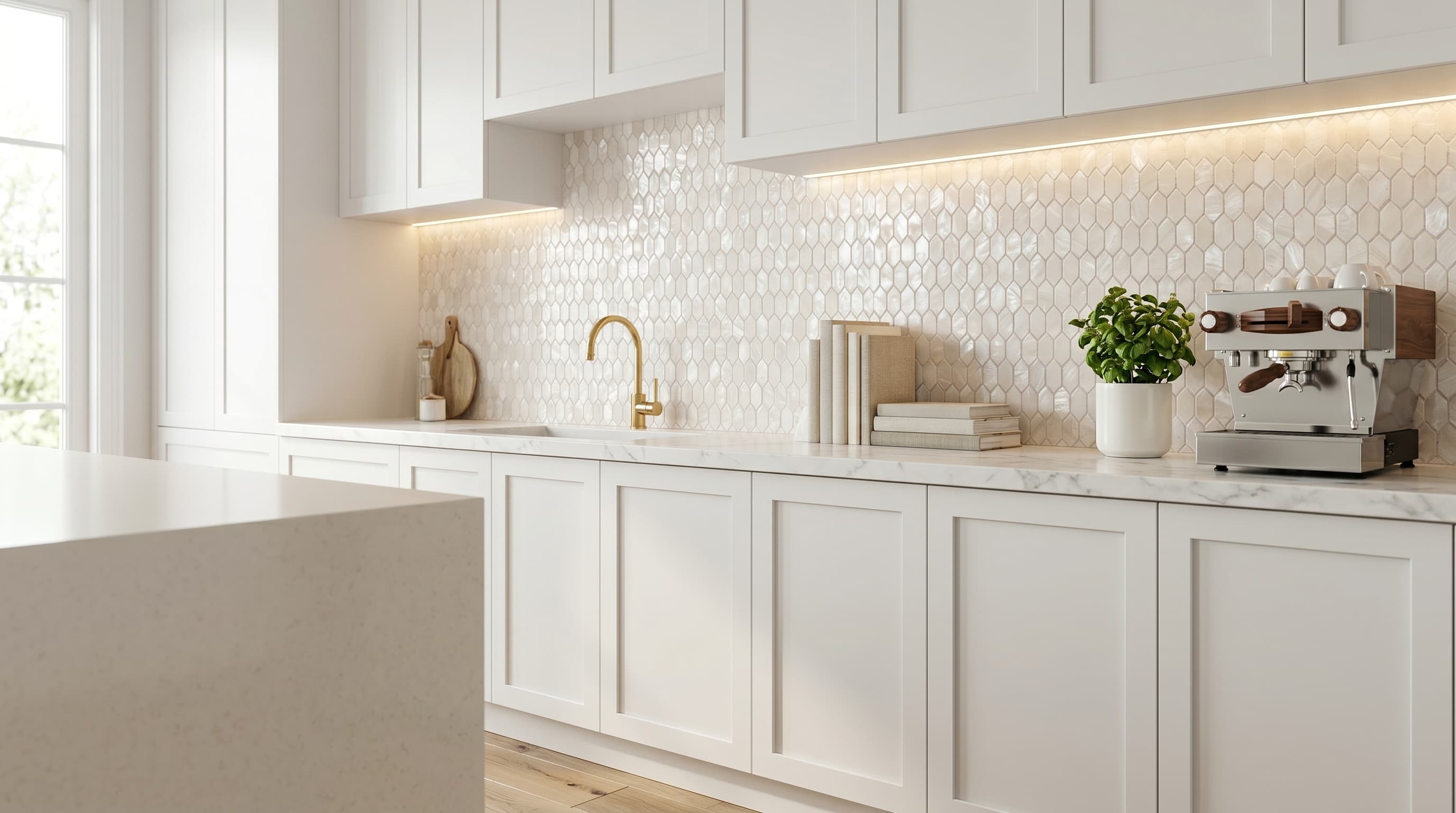 Mosaic Pearl White Arrow 12 x 12 project 1