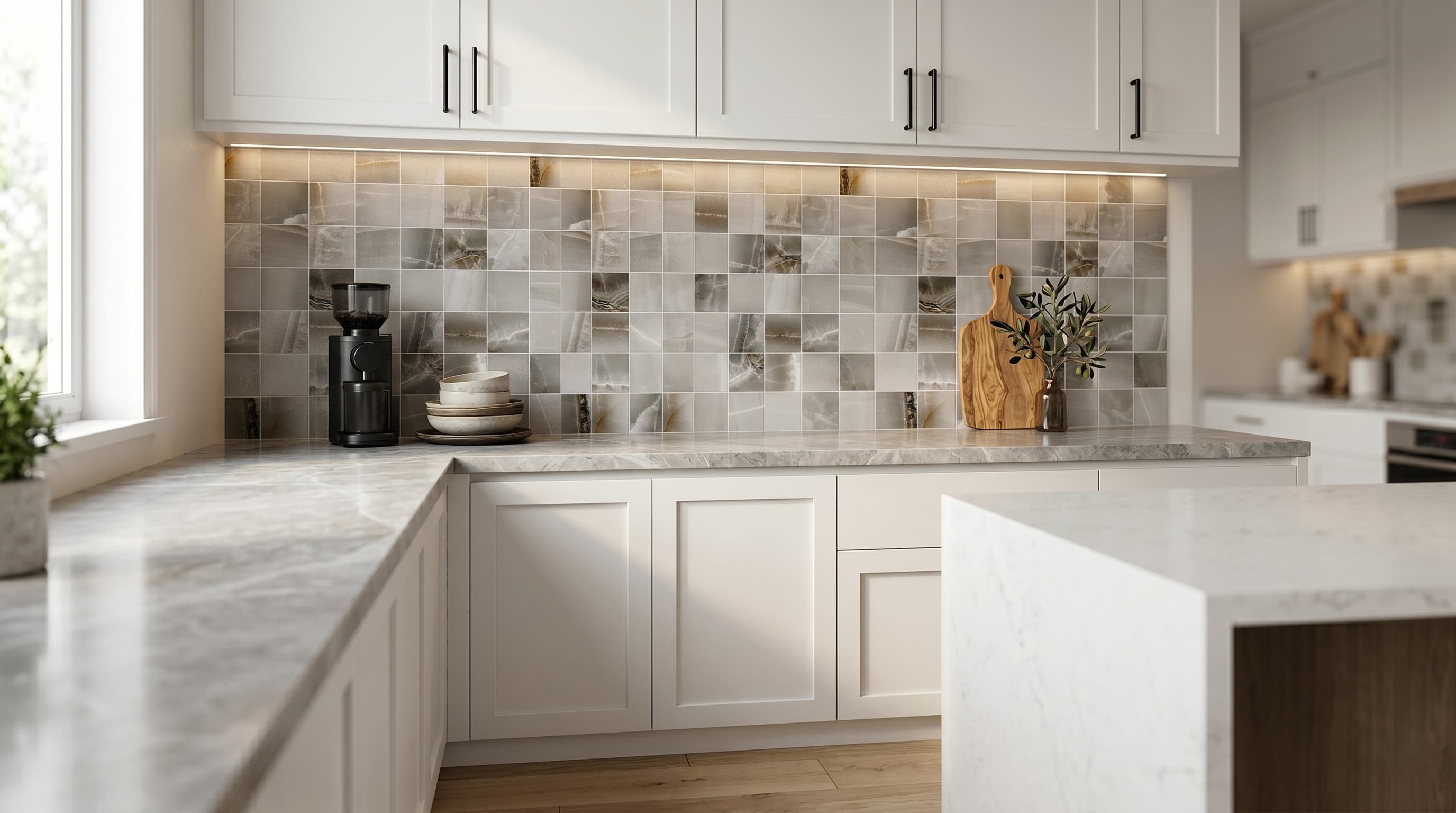 Porcelain Mosaic Akoya Ocean Matte Mosaic 12 x 12 project 1