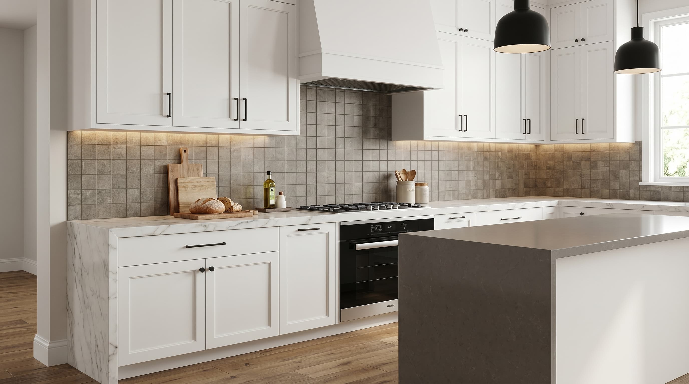 Porcelain Mosaic Matieres Gris Mosaico 12 x 12 project 1