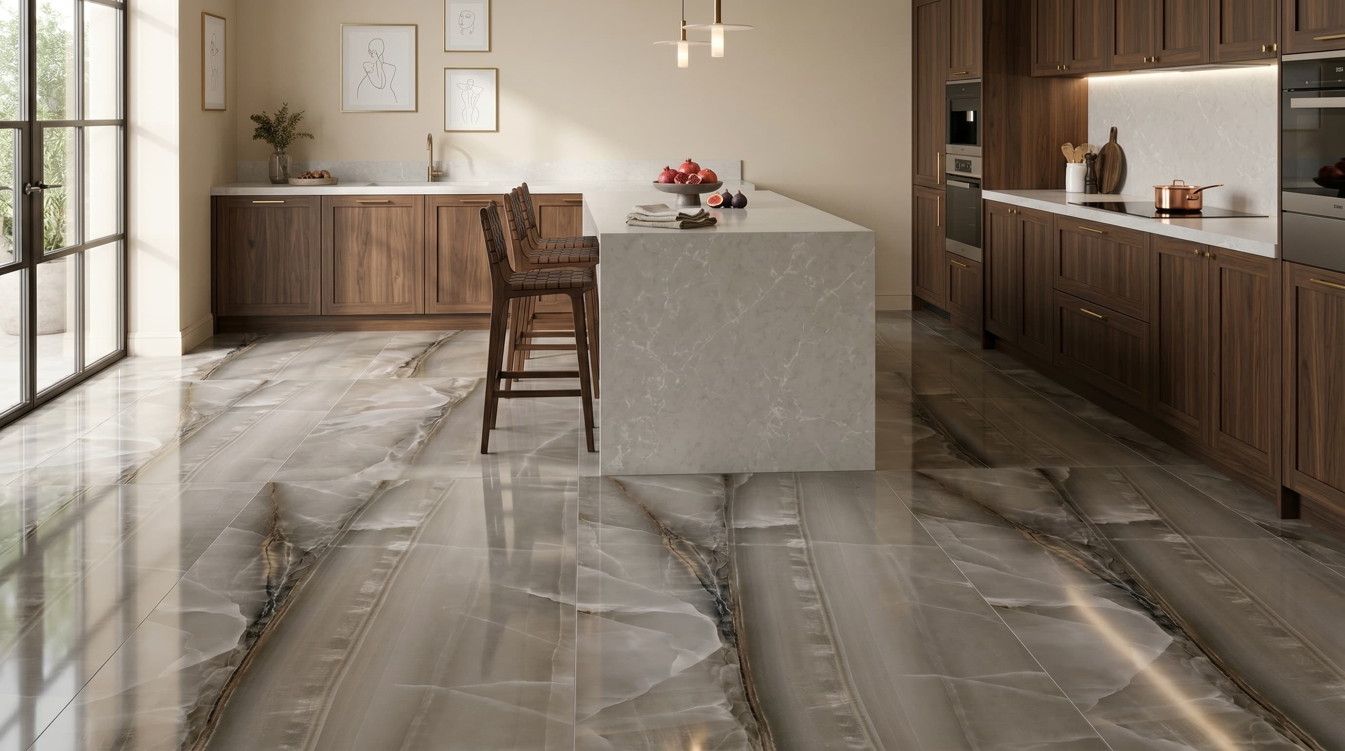 Porcelain Tile Akoya Ocean Polished 12 x 24 project 1