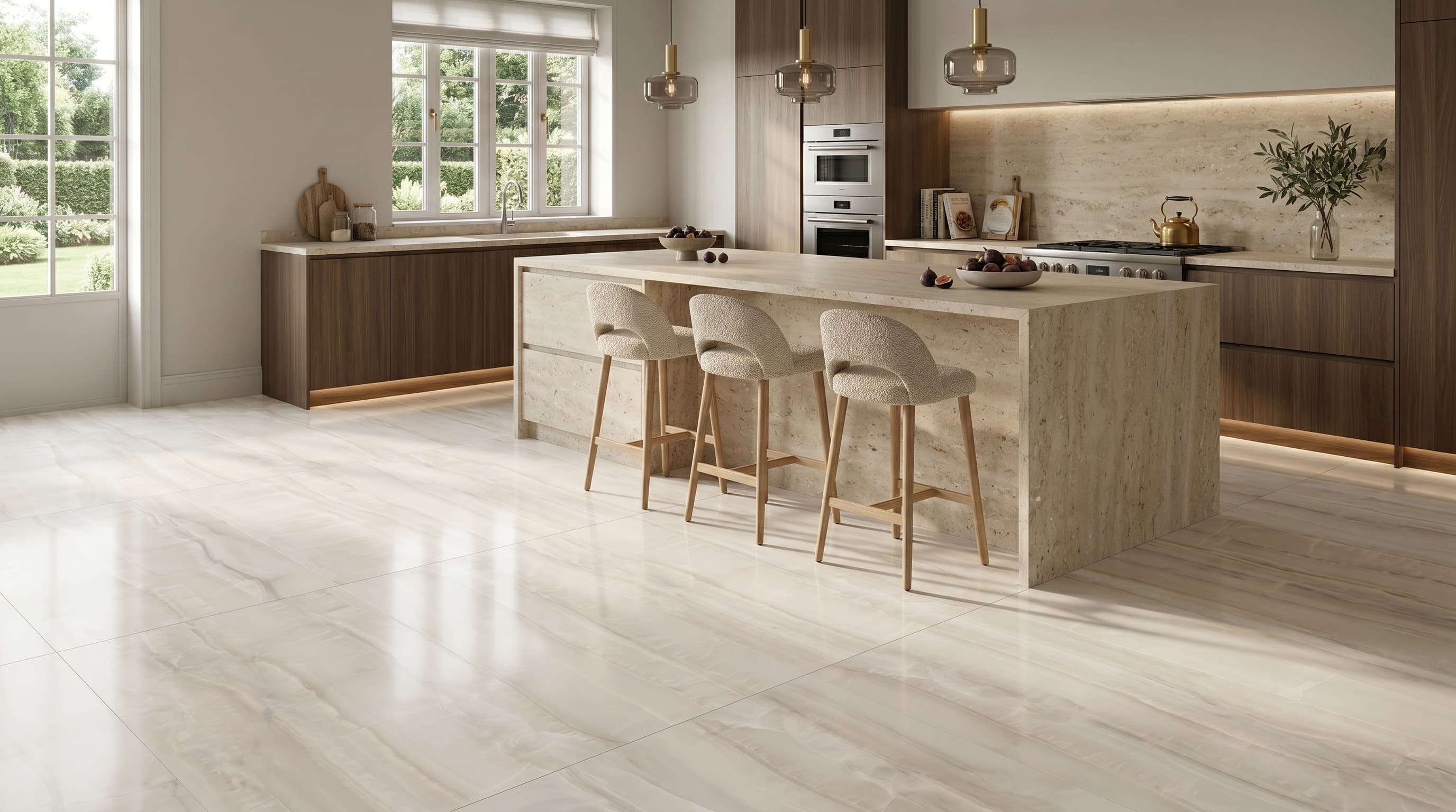 Porcelain Tile Akoya White Polished 24 x 48 project 1