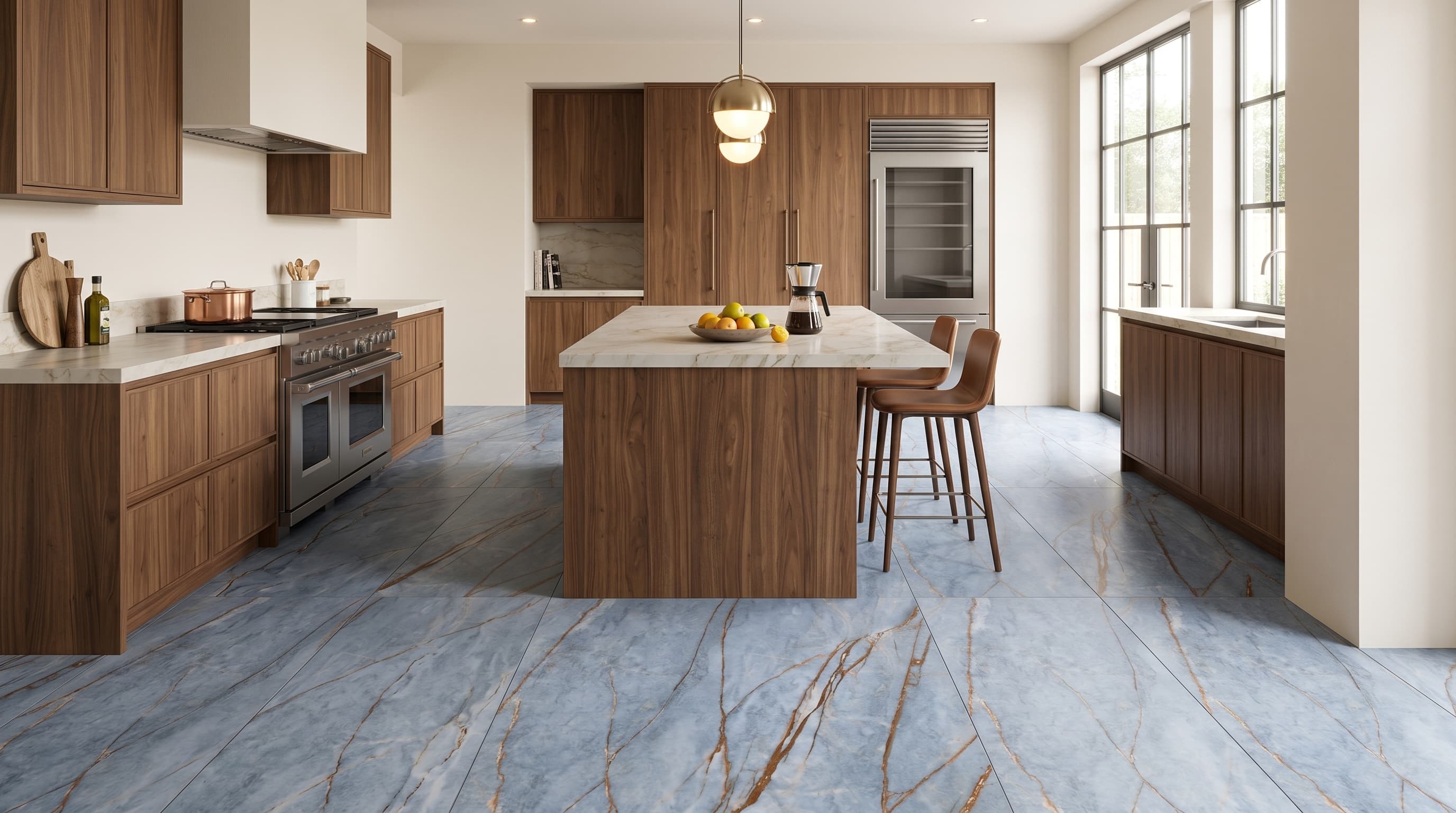 Porcelain Tile Heritage Luxe Azure Matte 32 x 71 project 1