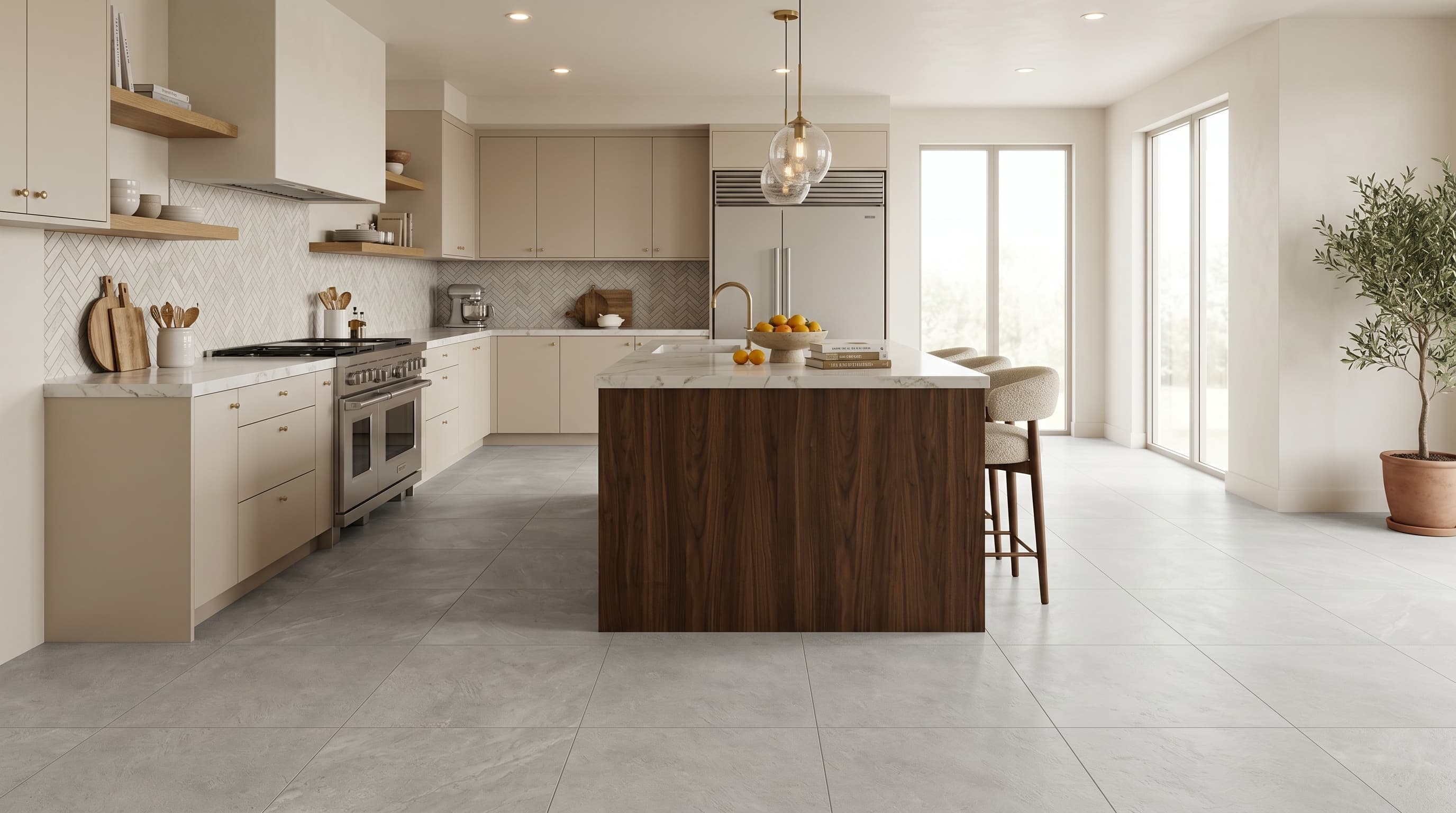 Porcelain Tile Infinity Gris Matte 48 x 48 project 1