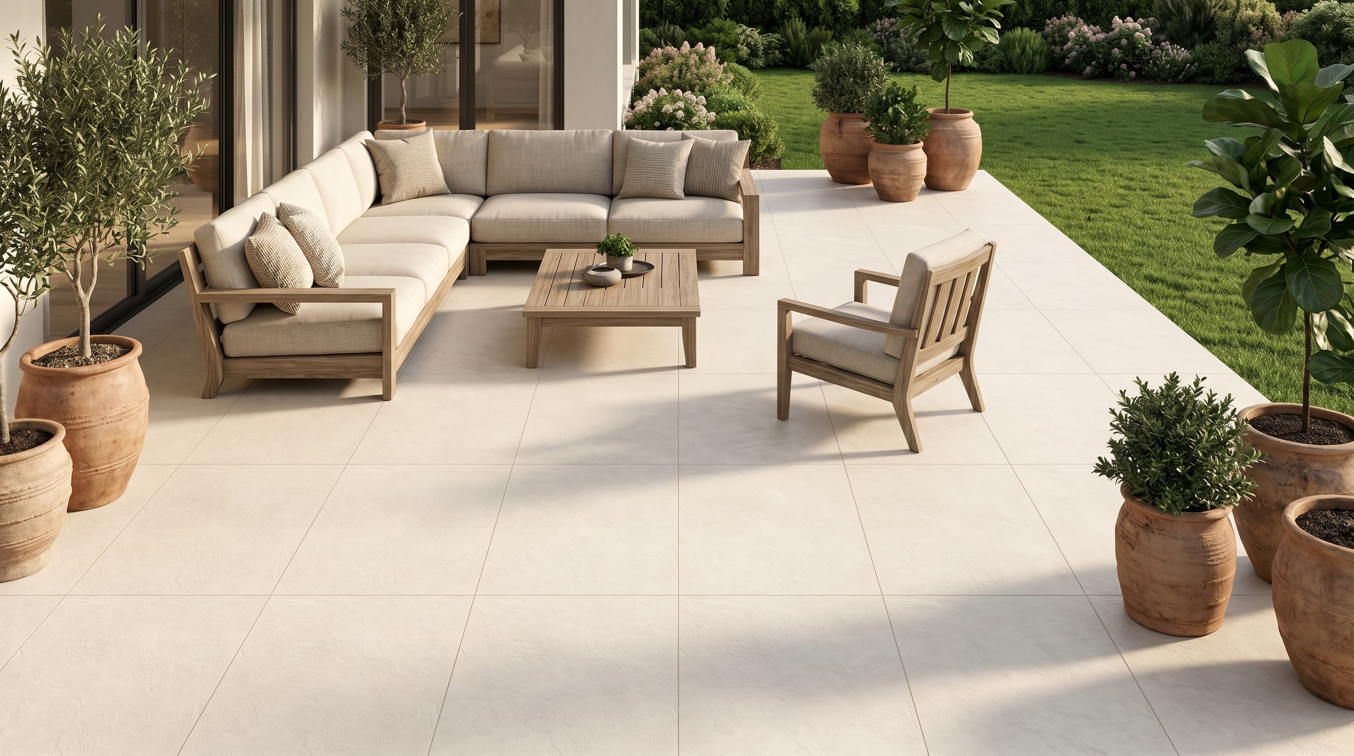 Porcelain Tile Infinity Marfil Grip R11 48 x 48 project 1
