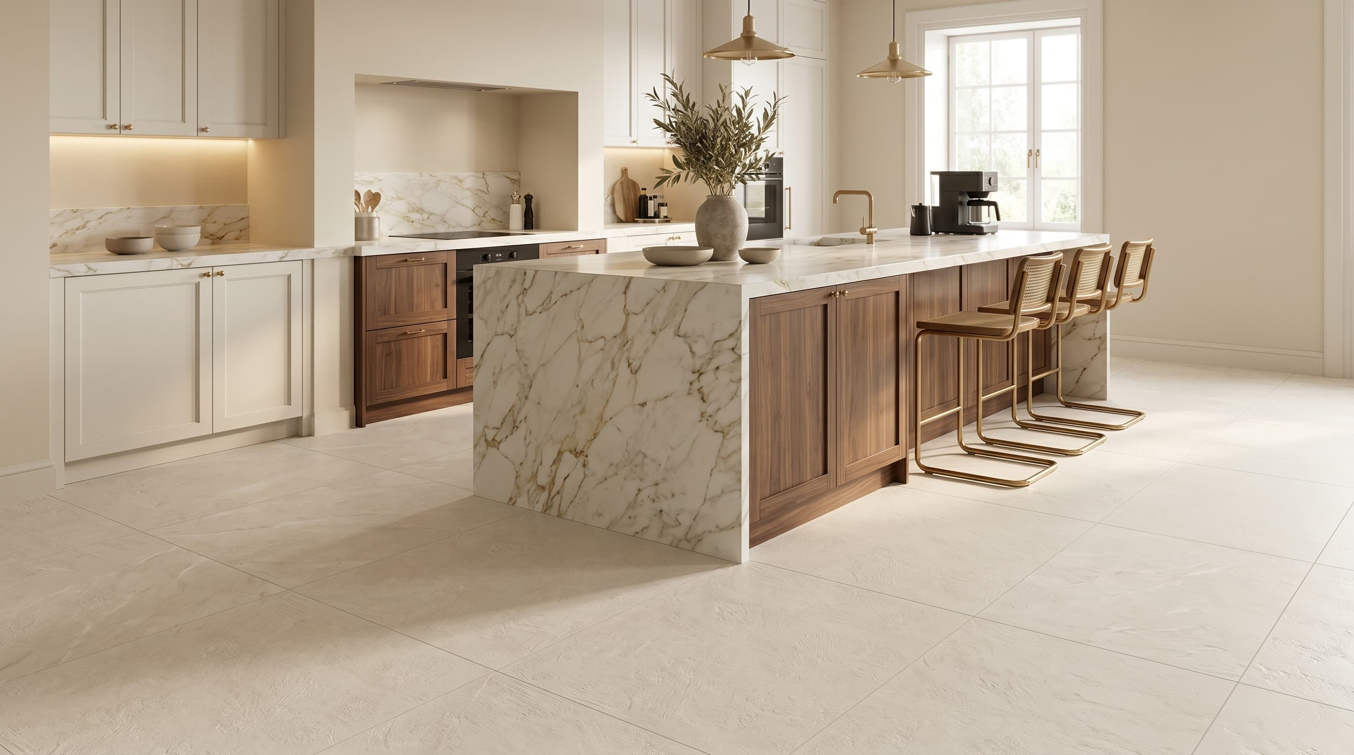 Porcelain Tile Infinity Marfil Matte 48 x 48 project 1