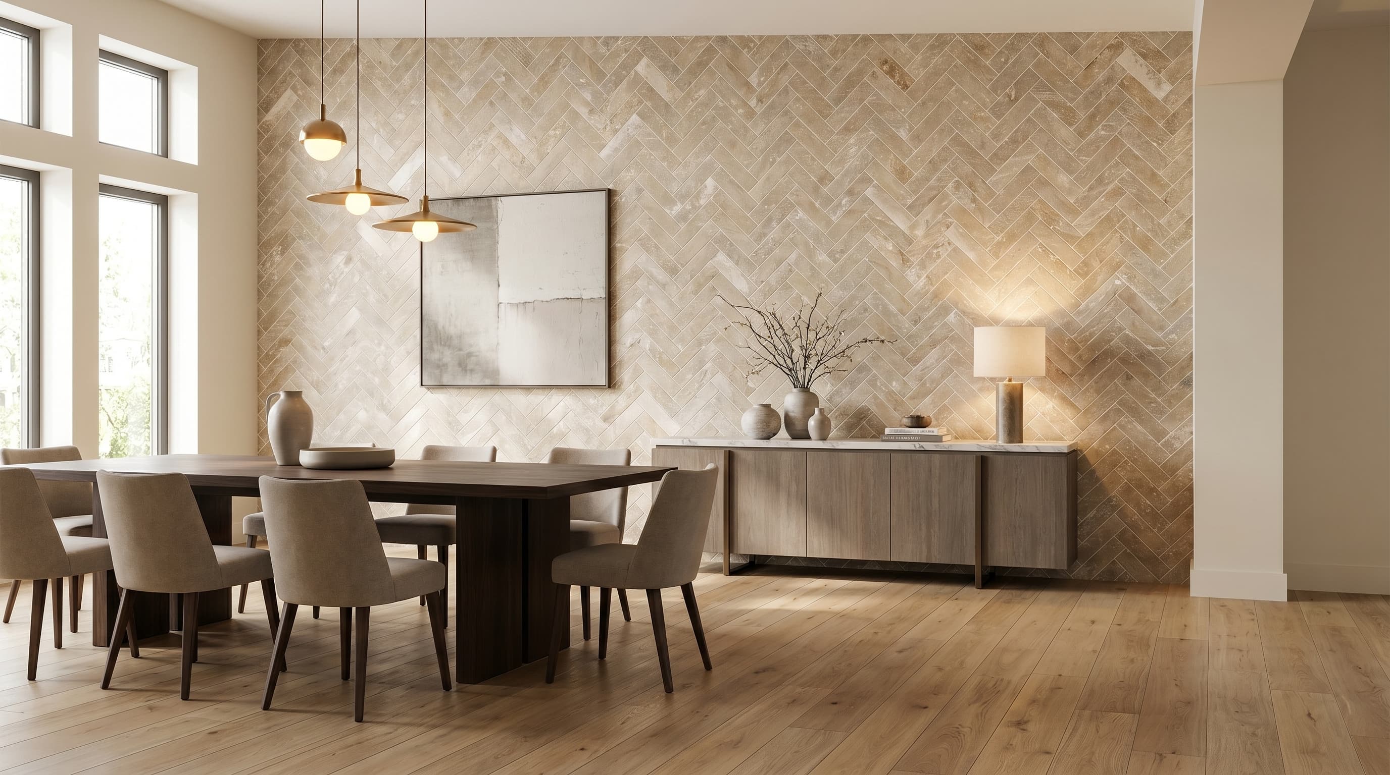 Salt Stone Desert Herringbone Mosaic project 1