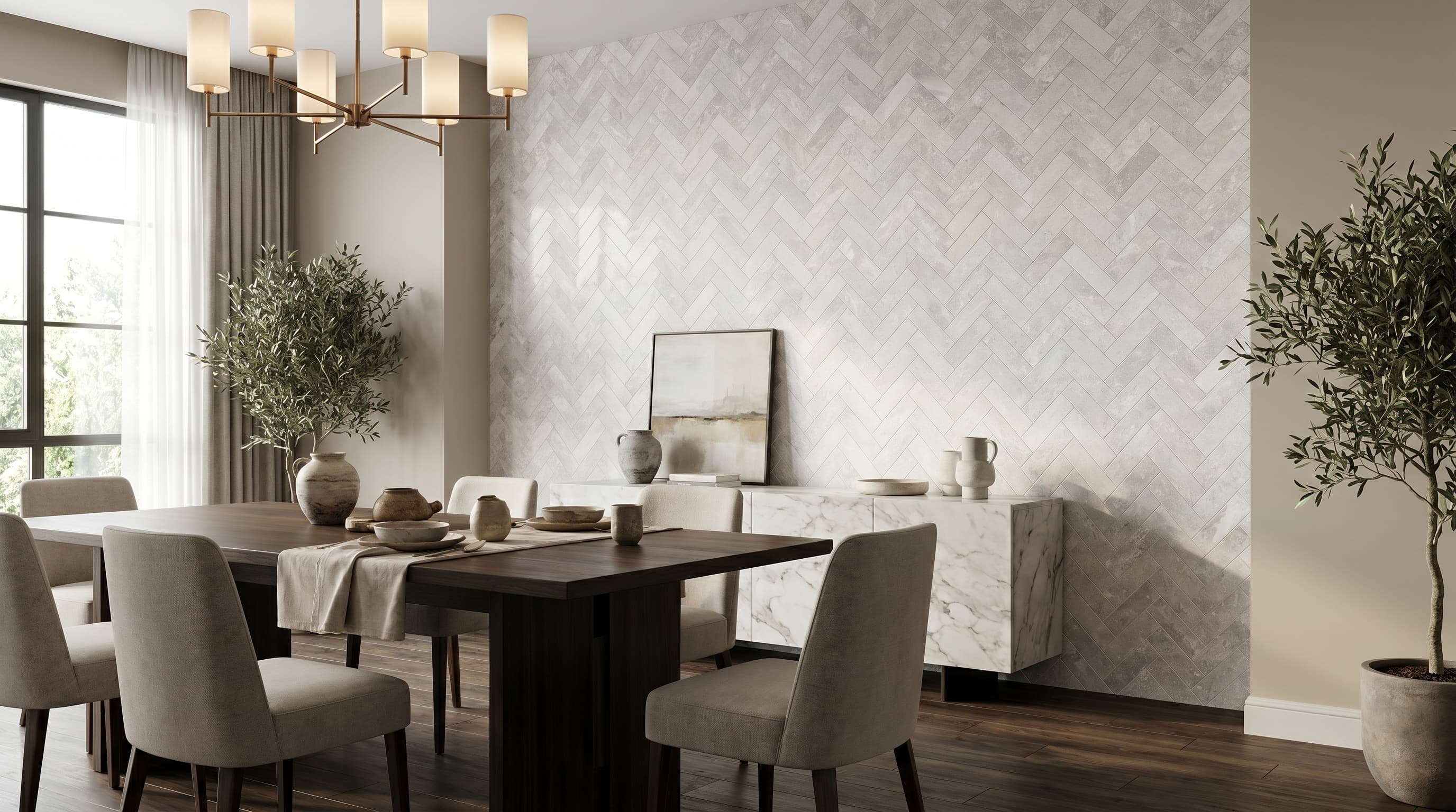 Salt Stone Ice Herringbone Mosaic project 1