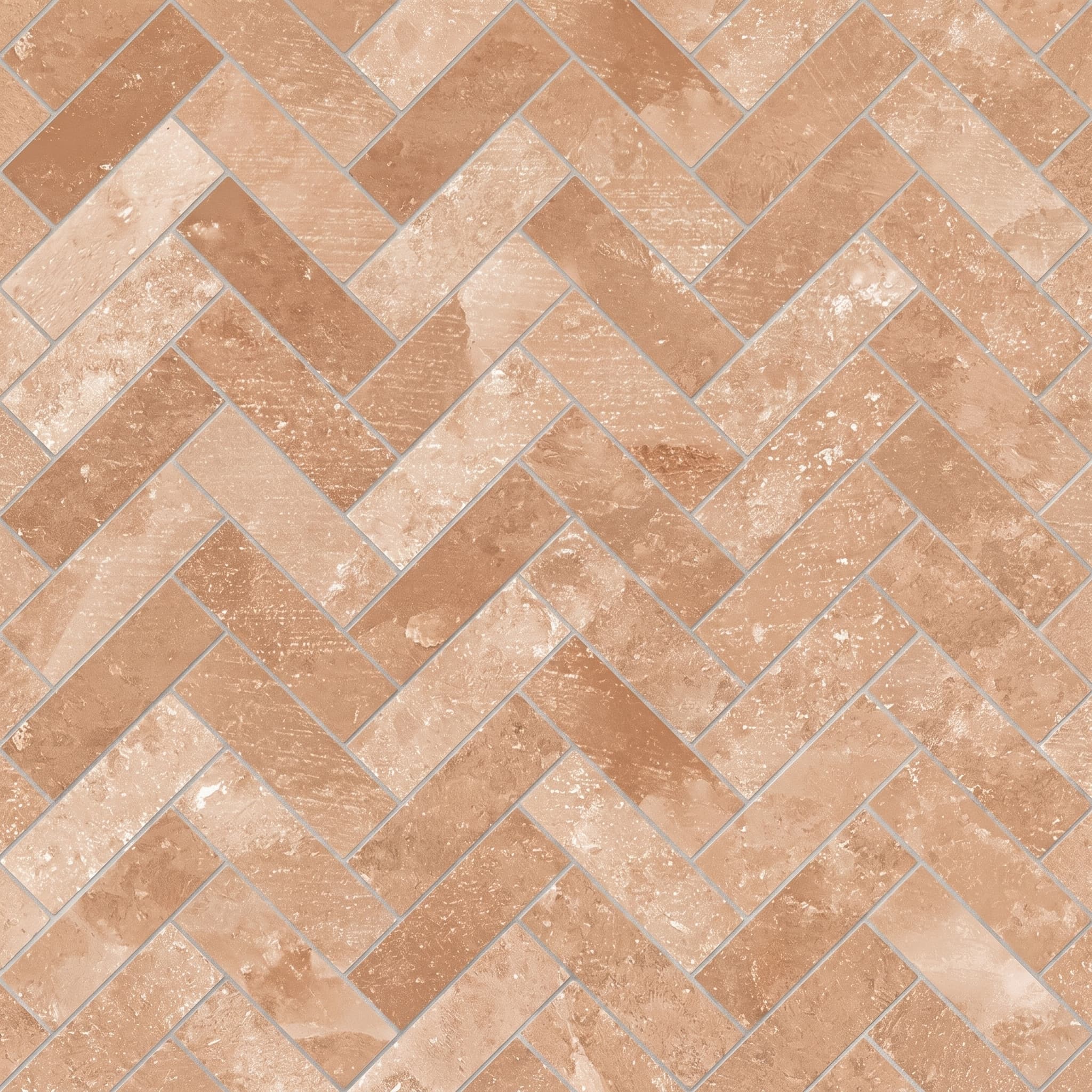 Salt Stone Terra Herringbone Mosaic