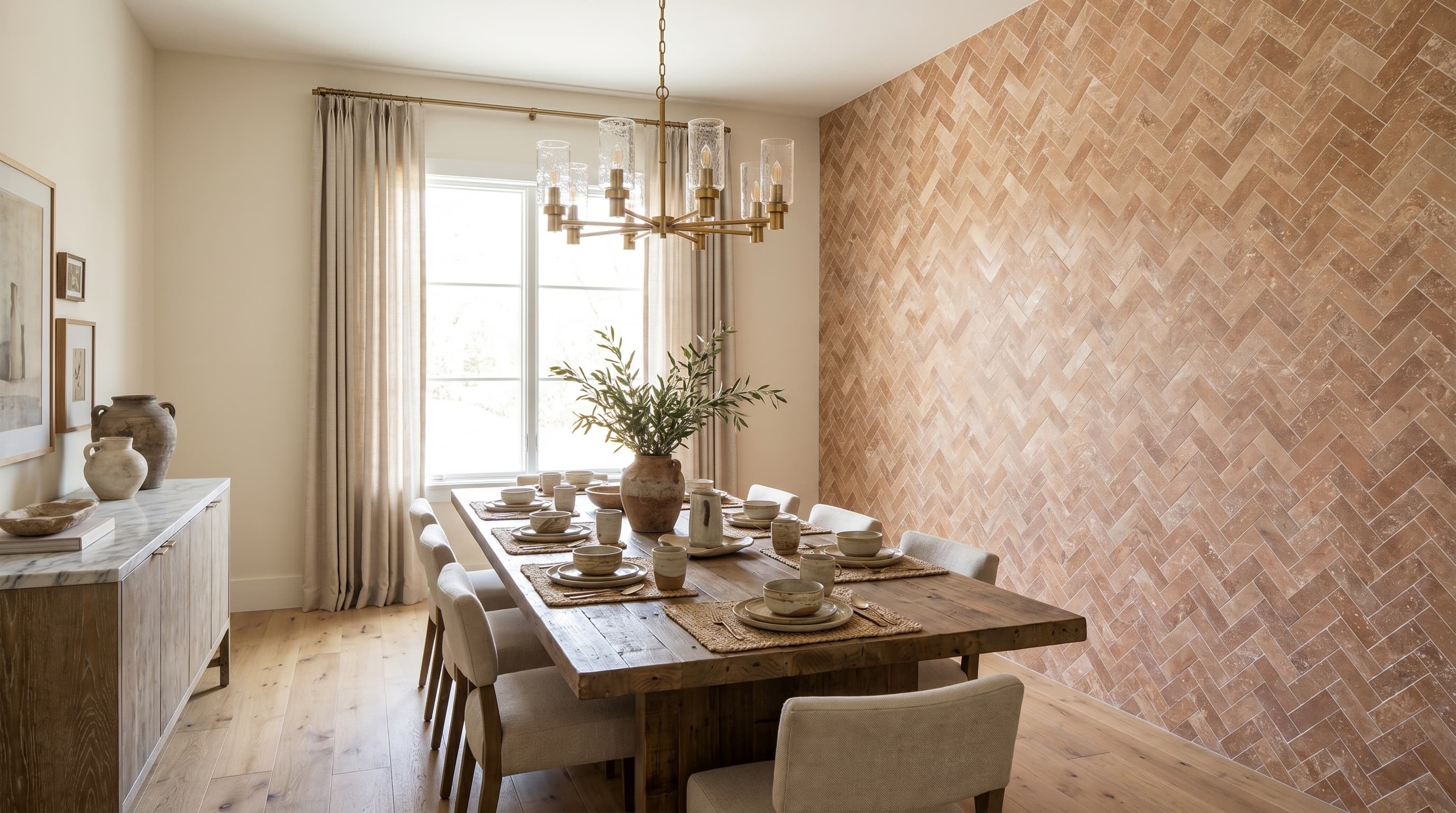 Salt Stone Terra Herringbone Mosaic project 1