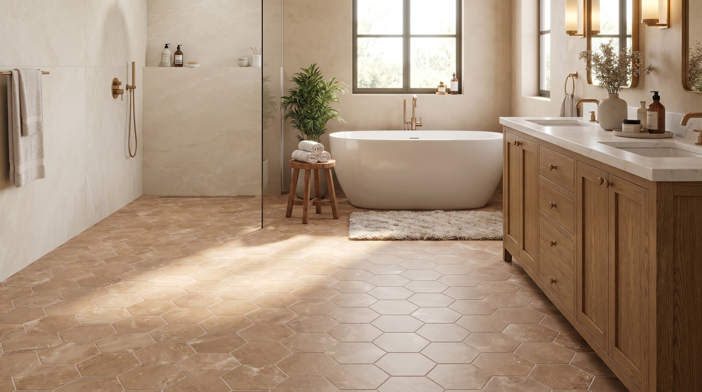 Salt Stone Terra Hexagon Mosaic project 1