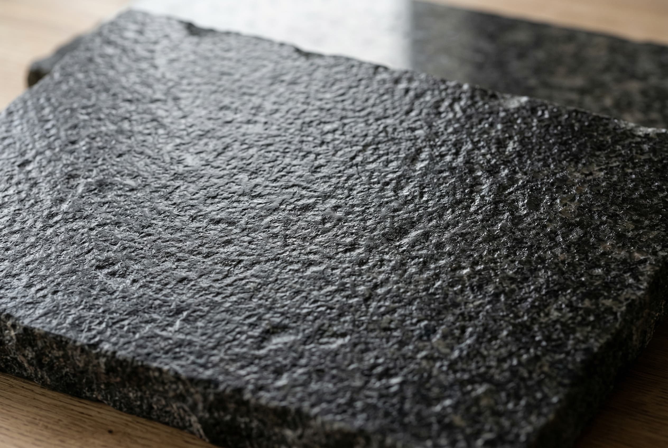 Leathered stone finish