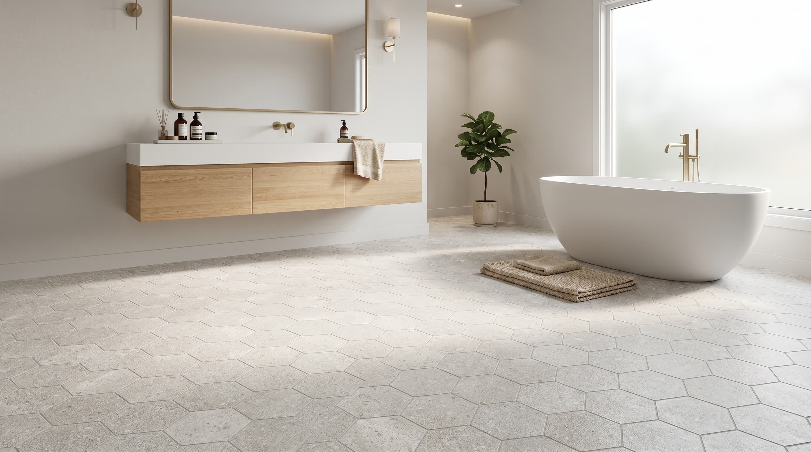 Austral Pearl Hexagon Mosaic project 1