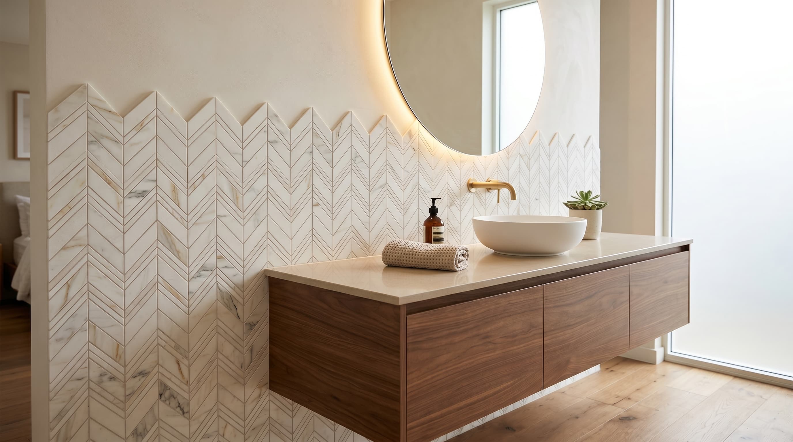 Chevron Ravenna Calacatta project 2