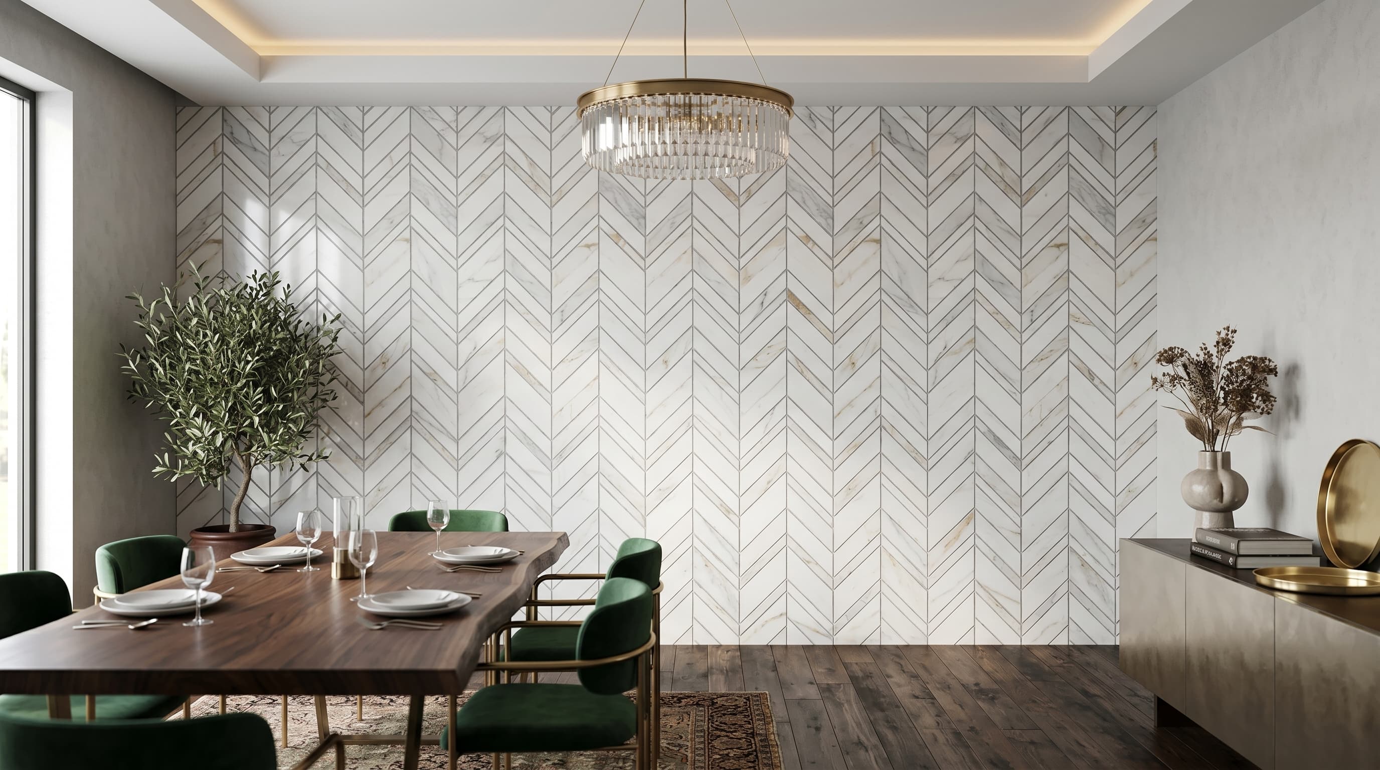 Chevron Shadow Calacatta project 3