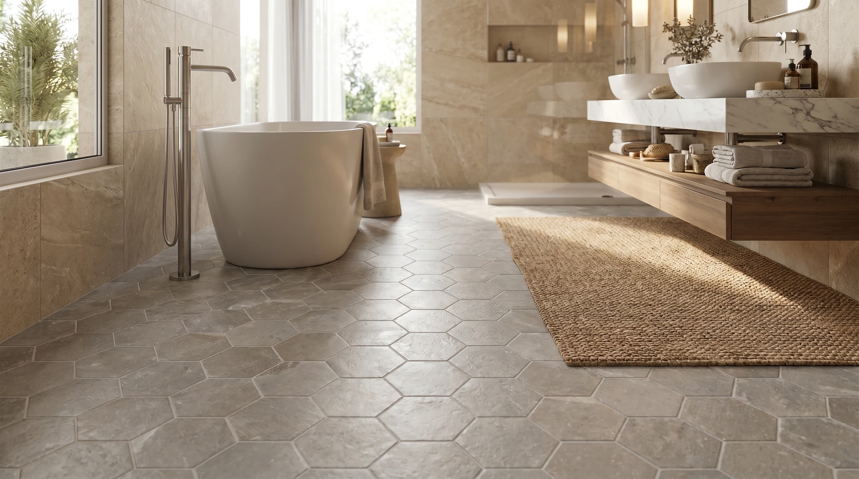 Salt Stone Ash Hexagon Mosaic project 1