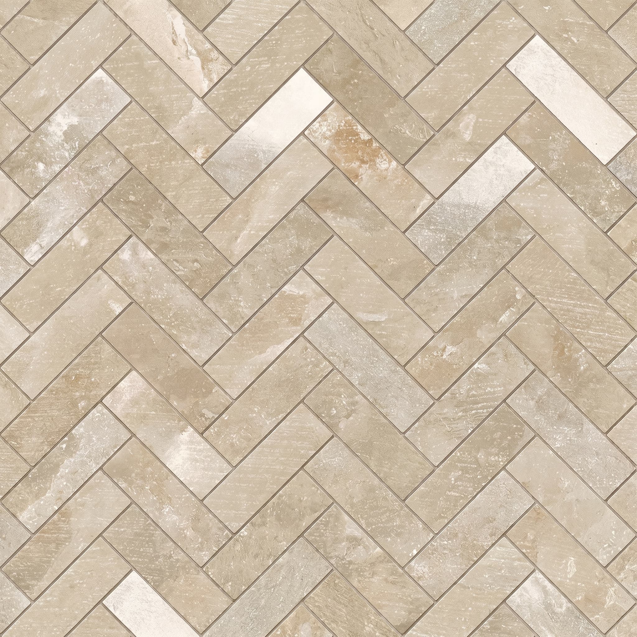 Salt Stone Desert Herringbone Mosaic
